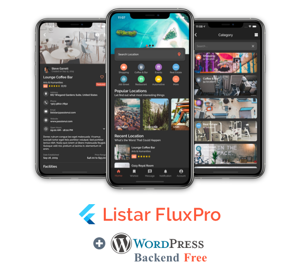 Listar FluxPro - mobile directory listing app for Flutter & WordPress - 1
