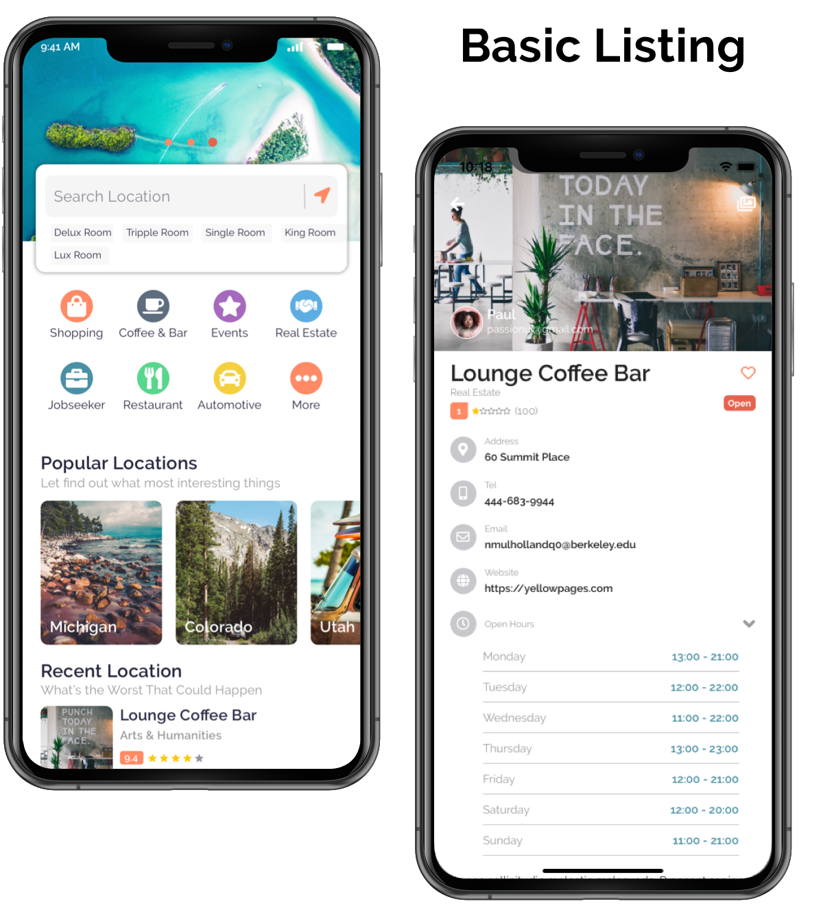 Listar - mobile React Native directory listing app template - 10